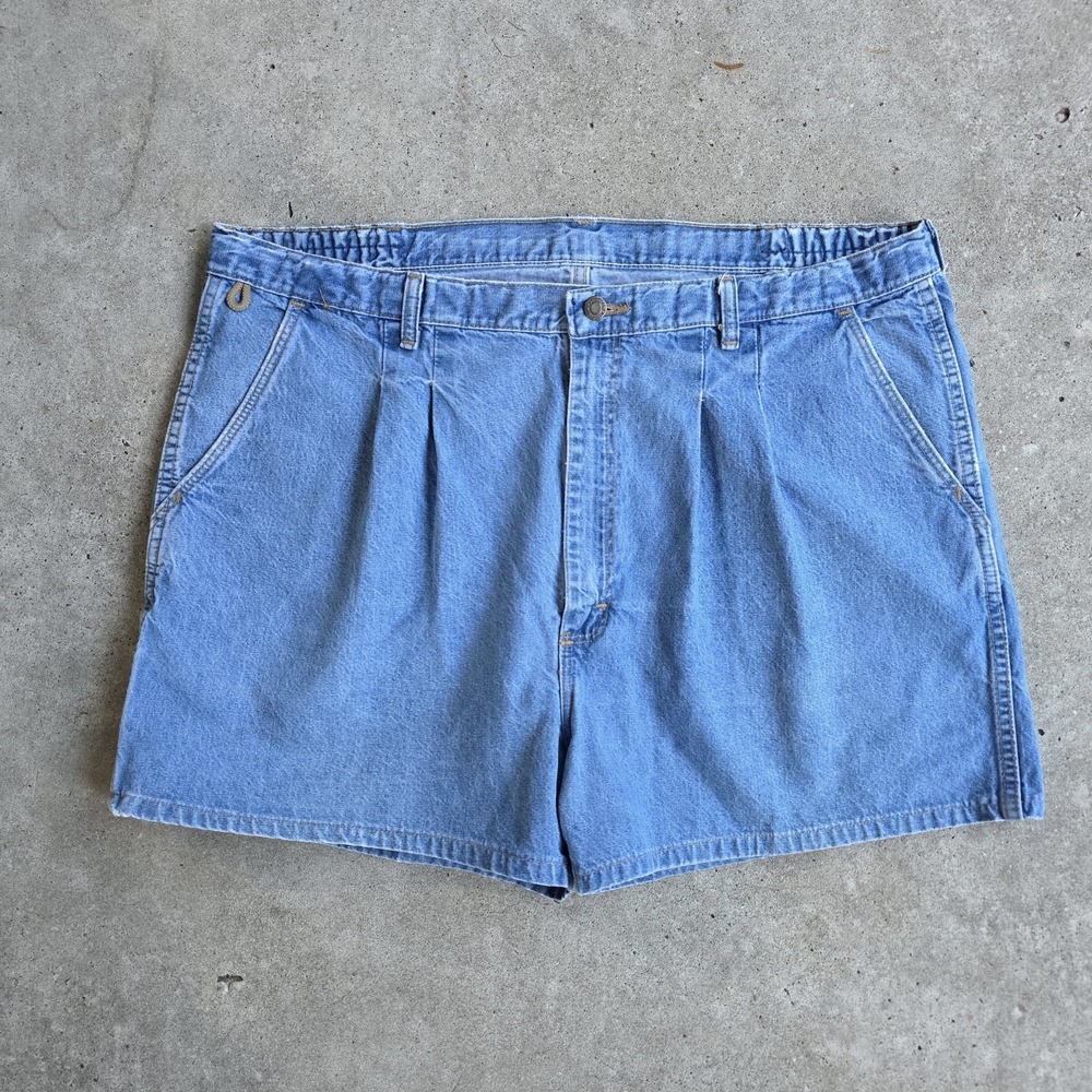 Vintage Lee Jean Short Jorts Sz 42 Blue Pleated 80s USA Made Hoochie Daddy Retro